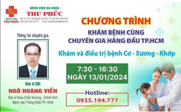 KHÁM BỆNH CÙNG CHUYÊN GIA NGÀY 13/01/2024